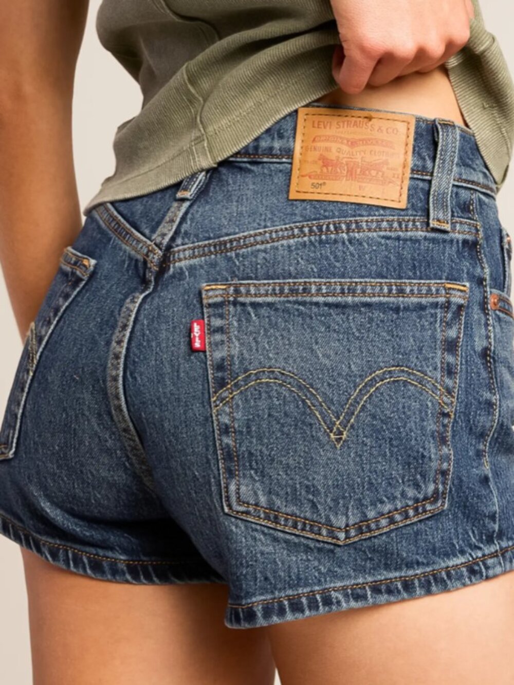 Levi's 501 Premium Original Denim Shorts, Button Fly, Med waist 10 1/2" Size W28